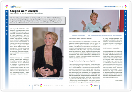 SZTE magazin 2013 / Tudaskapu 3. - Katedra - Prof. Dr. Nagy Katalin