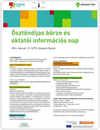 Ösztöndíjas Börze és oktatói információs nap - Szeged 2014.02.13.