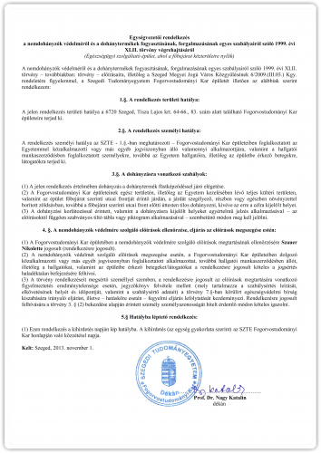 A dohányzás szabályozása a Fogorvostudományi Karon (2013.11.01.)